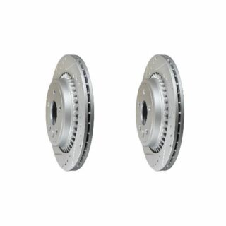 Rear Cross Drilled Slotted Coated Performance Brake Rotor Set of 2