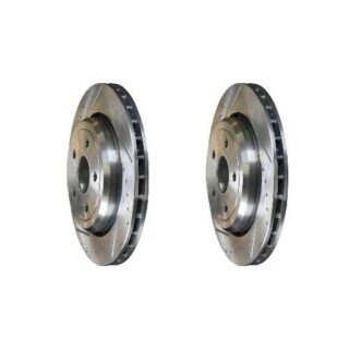 Rear Cross Drilled Slotted Coated Performance Brake Rotor Set of 2