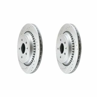 Rear Cross Drilled Slotted Coated Performance Brake Rotor Set of 2