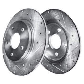 Rear Cross Drilled Slotted Coated Performance Brake Rotor Set of 2