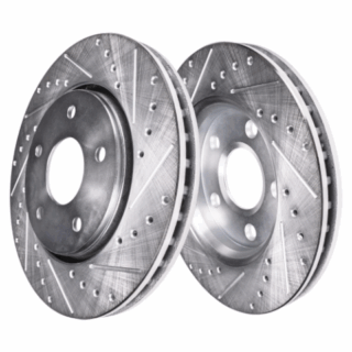Rear Cross Drilled Slotted Coated Performance Brake Rotor Set of 2