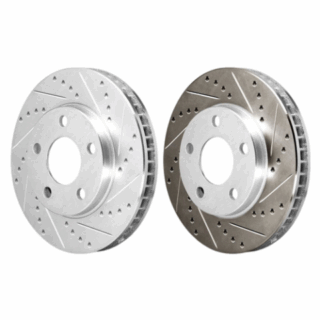 Rear Cross Drilled Slotted Coated Performance Brake Rotor Set of 2