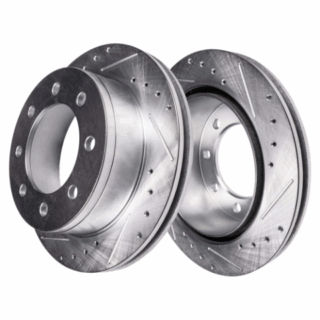 Rear Cross Drilled Slotted Coated Performance Brake Rotor Set of 2