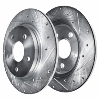 Rear Cross Drilled Slotted Coated Performance Brake Rotor Set of 2