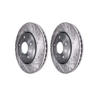 Rear Cross Drilled Slotted Coated Performance Brake Rotor Set of 2