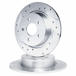 Rear Cross Drilled Slotted Coated Performance Brake Rotor Set of 2